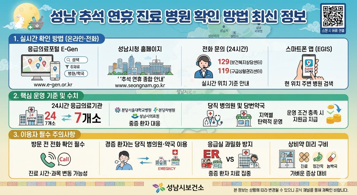 성남 추석 연휴 진료 병원 확인 방법